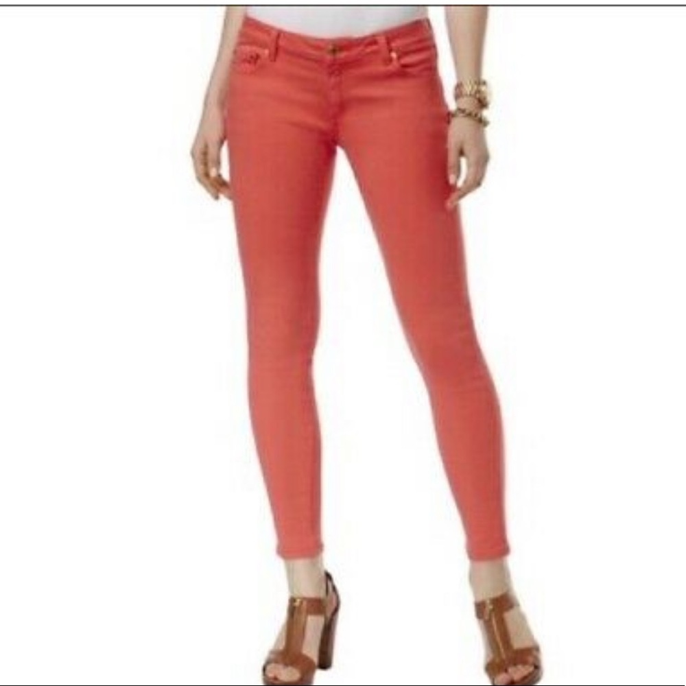 EUC Michael Kors Izzy skinny jean crop coral